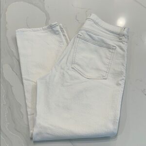 Abercrombie & Fitch Cream Ankle Straight Jeans